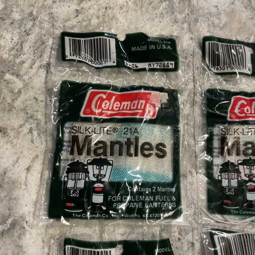 Vintage NOS Coleman Silk-Lite Mantles 21A - 4 Packages / 8 Mantles Total